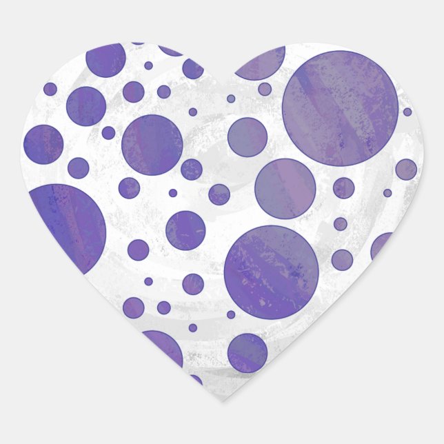 Sticker Cœur Pointe Polka Smear Blueberry (Devant)