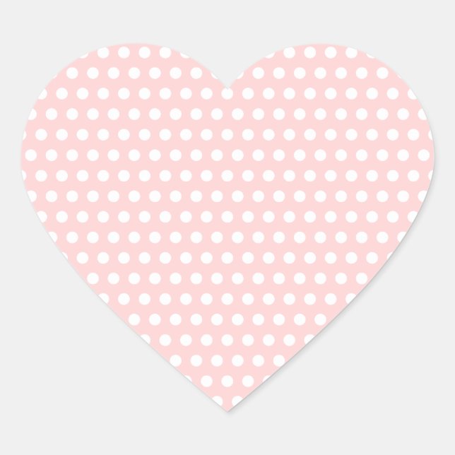 Sticker Cœur Points blancs sur rose pâle (Devant)