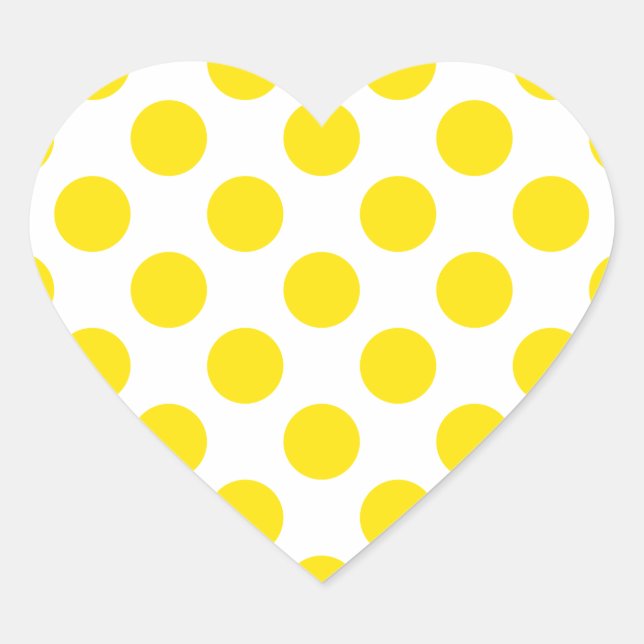Sticker Cœur Points de Polka Jaunes (Devant)