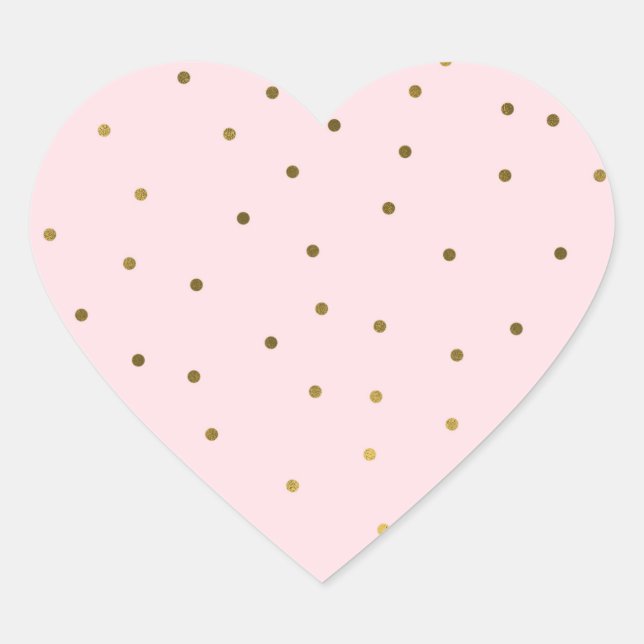 Sticker Cœur Points dorés roses Confettis Célébration Fête de m (Devant)
