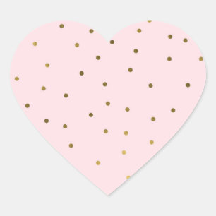 Sticker Cœur Points dorés roses Confettis Célébration Fête de m