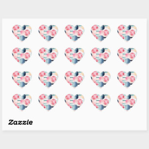 Sticker Cœur Points et bandes 10