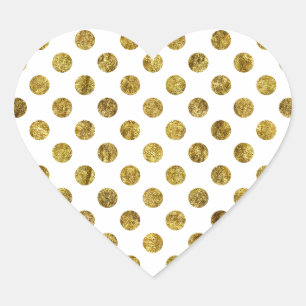 Sticker Cœur Points fascinants et blancs d'or chic