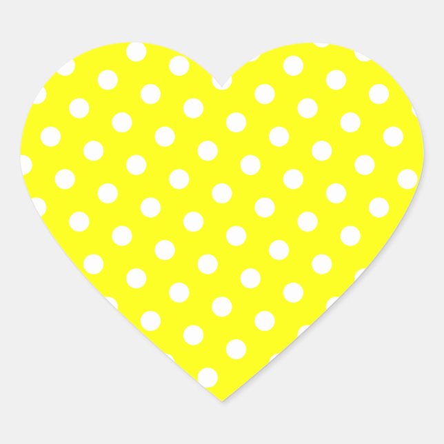 Sticker Cœur Points jaune et blanc (Devant)