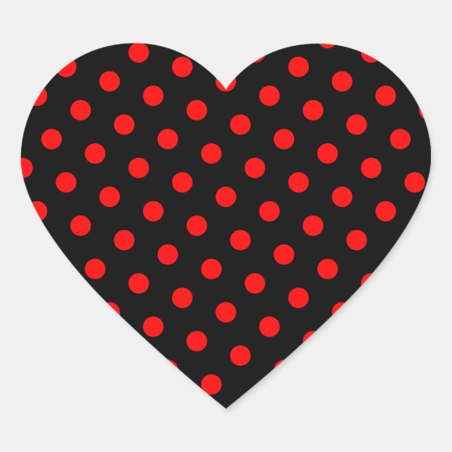 Sticker Cœur Points noirs et rouges (Devant)