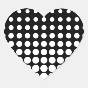 Sticker Cœur Points progressifs noir et blanc