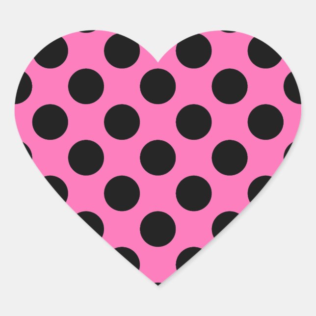 Sticker Cœur Points roses chauds (Devant)