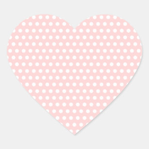 Sticker Cœur Pois blancs sur rose pâle