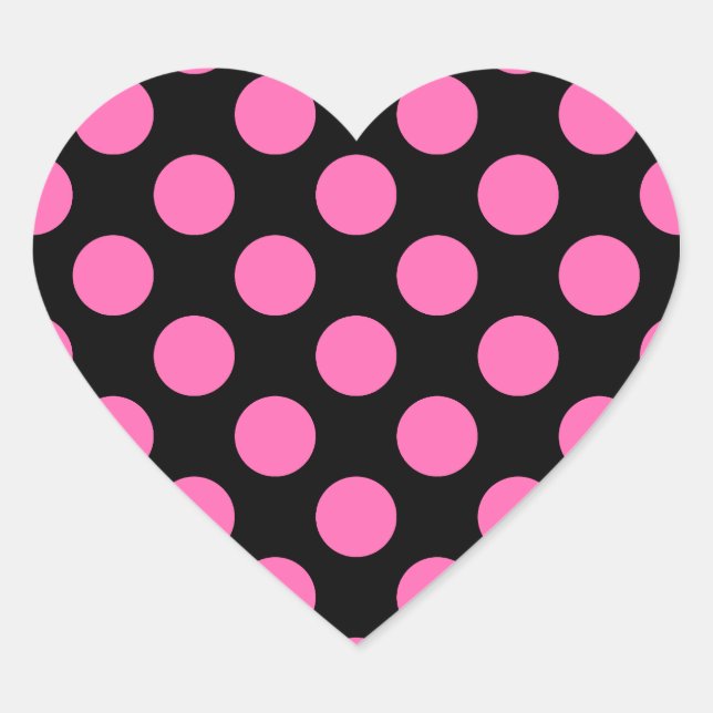 Sticker Cœur Pois roses chauds (Devant)