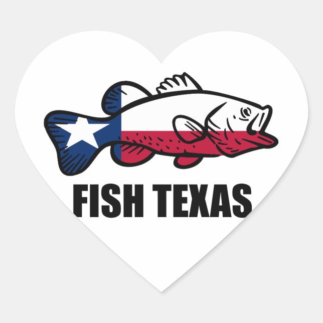 Sticker Cœur Poisson Texas (Devant)