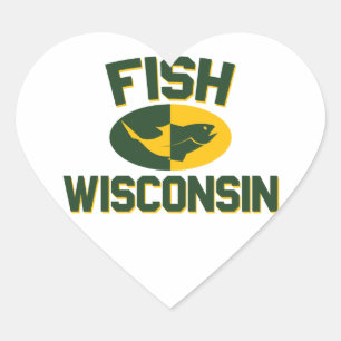 Sticker Cœur Poisson Wisconsin