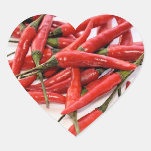Sticker Cœur Poivrons rouges
