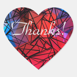 Sticker Cœur Polygone, peinture
