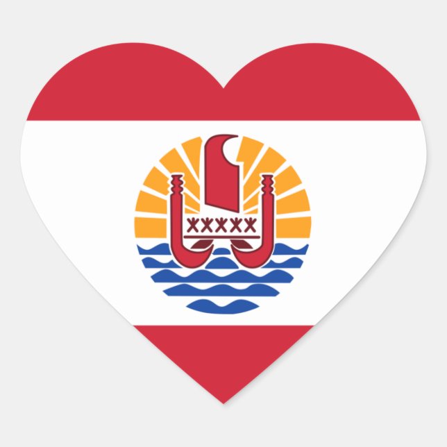 Sticker Cœur polynésie française (Devant)