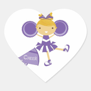 Sticker Cœur Pom-pom girl en violet
