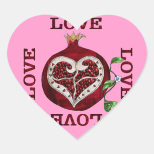 Sticker Cœur Pomegranate Heart LOVE Valentine
