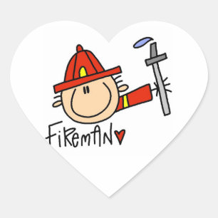 Sticker Cœur Pompier