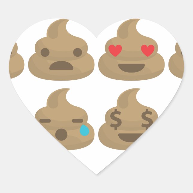 Sticker Cœur poop emojis (Devant)
