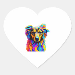 Sticker Cœur pop art chiot