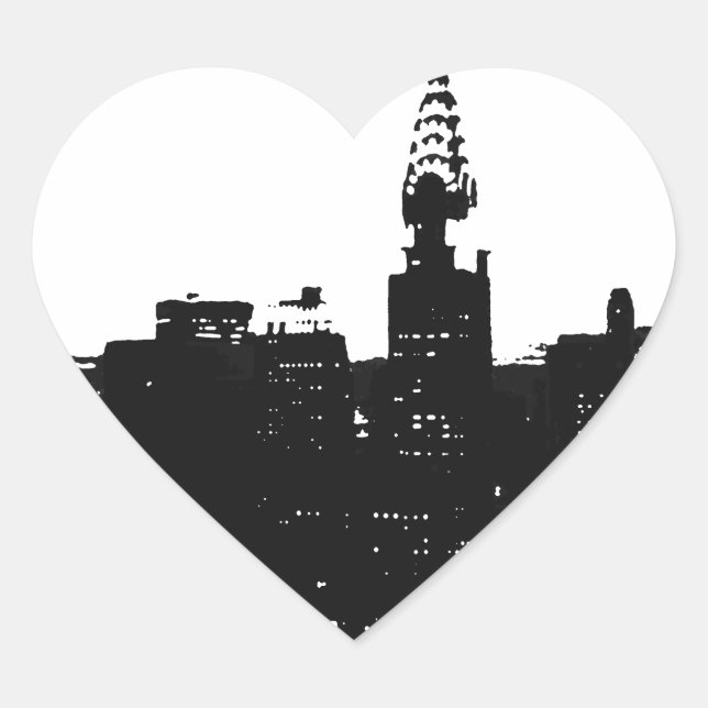 Sticker Cœur Pop Art New York Silhouette (Devant)