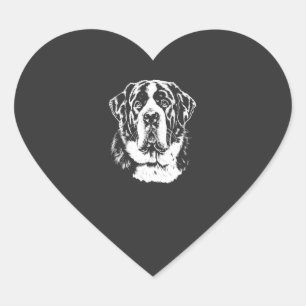 Sticker Cœur Portrait de Saint-Bernard Vêtements minimalistes