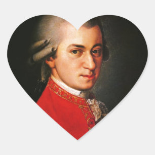 Sticker Cœur Portrait de Wolfgang Amadeus Mozart