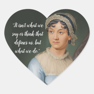 Sticker Cœur Portrait et citation de Jane Austen