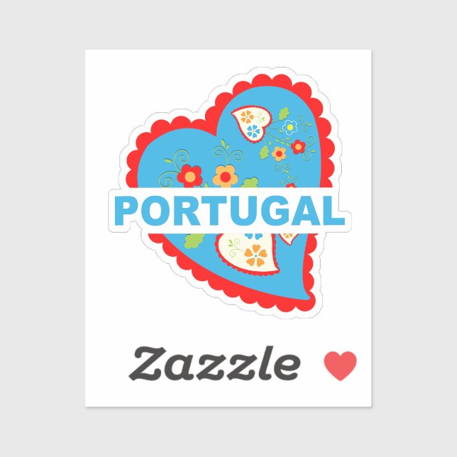 Sticker Coeur portugais joyeux (Feuille)