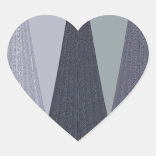 Sticker Cœur Pots Chevron Gris Cendré Imprimer