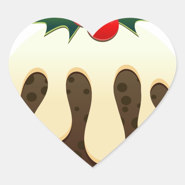 Sticker Cœur pouding de noël (Devant)