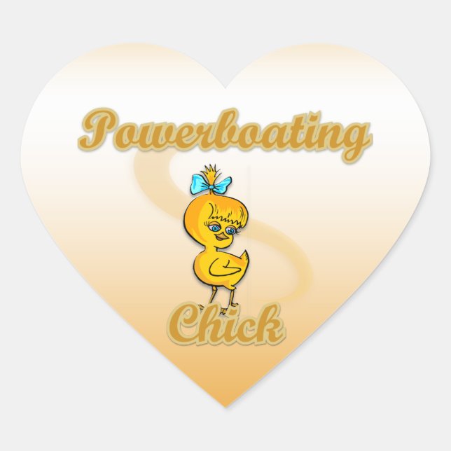 Sticker Cœur Poussin de Powerboating (Devant)