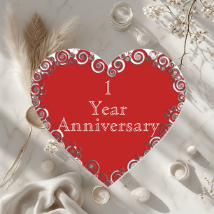 Sticker Cœur Premier anniversaire de mariage Moderne Romantique