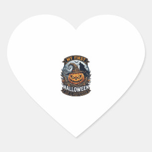 Sticker Cœur Premier Halloween en tant que frère Pumpkin Wolf M