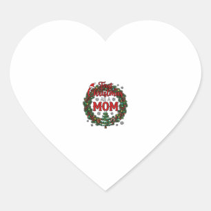 Sticker Cœur Premier Noël en tant que couronne de pin de l'arbr