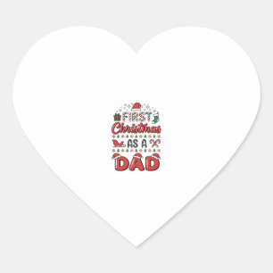 Sticker Cœur Premier Noël Papa Fêtes
