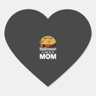 Sticker Cœur Première conception de maman Halloween vintage sol