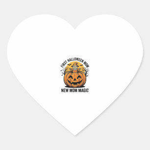 Sticker Cœur Première T-shirt de maman Halloween Vintage Pumpki