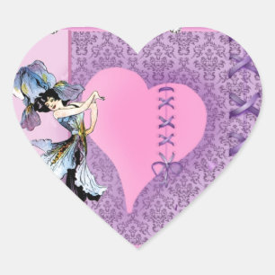 Sticker Cœur Pretty Pink Flower Fairy Accessoires - add name