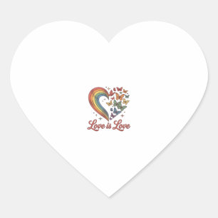 Sticker Cœur Pride Papillon Cœur L'Amour Est L'Amour Conception