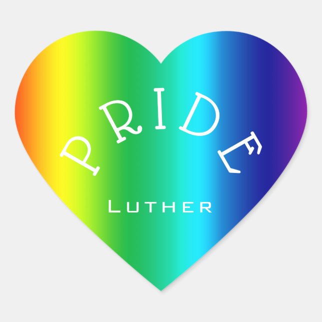 Sticker Cœur PRIDE Rainbow Multicolor Personnalisé (Devant)