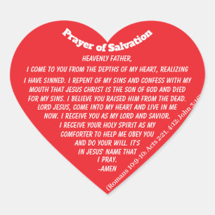 Sticker Cœur PRIÈRE DE SALUT Coeur rouge