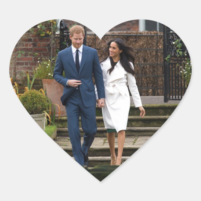 Sticker Cœur Prince Harry Meghan Markle Mariage royal (Devant)