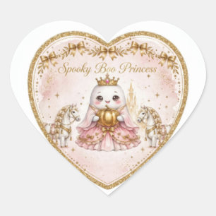 Sticker Cœur Princesse Coquette Halloween Spooky Boo