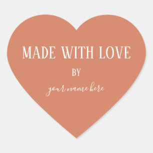 Sticker Cœur Produit artisanal Vintage Simple tendance Terracot