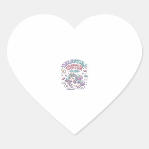 Sticker Cœur Produit de style rétro Licorne Club Céleste Mignon