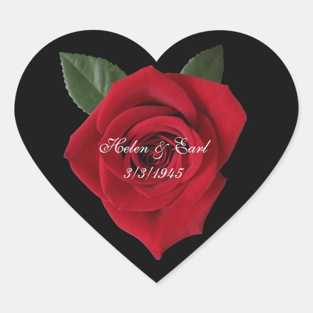 Sticker Cœur Produit d'étiquette d'adresse d'autocollant de ros (Devant)