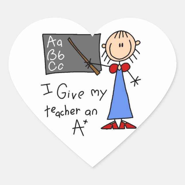 Sticker Cœur Professeur A Plus (Devant)