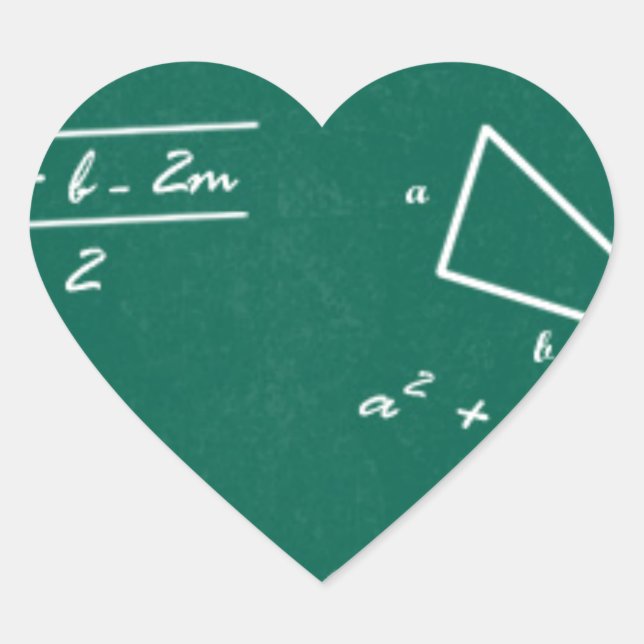 Sticker Cœur professeur de mathématiques algebra geek (Devant)