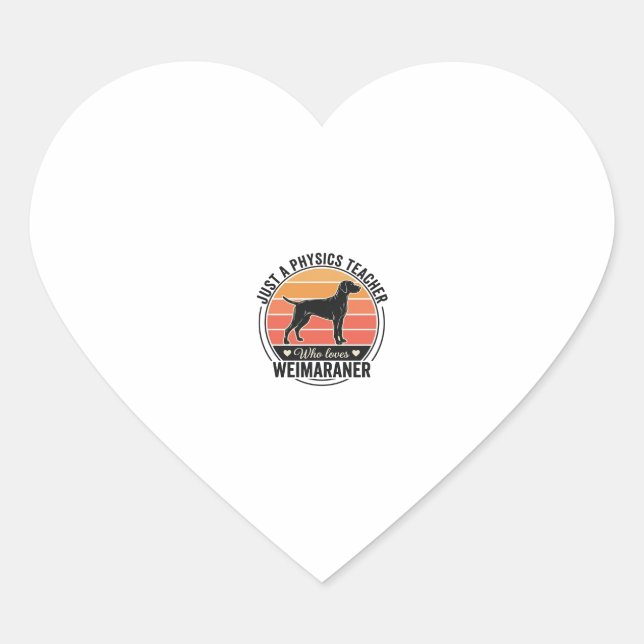 Sticker Cœur Professeur de physique aime conception de chien We (Devant)