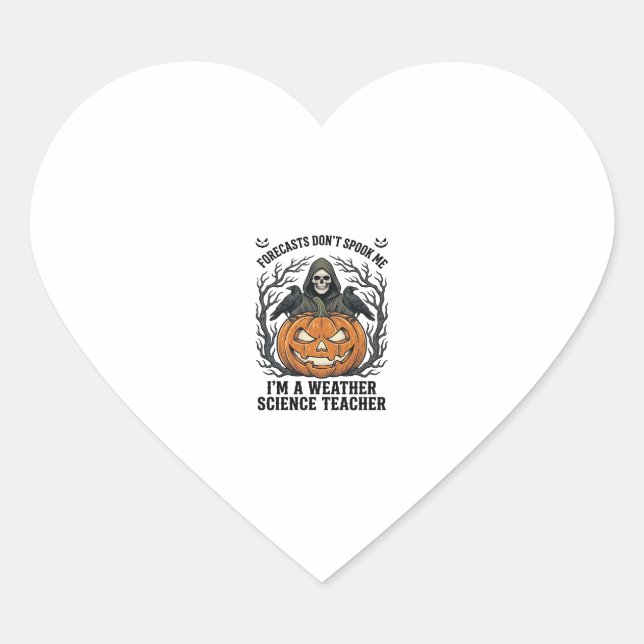 Sticker Cœur Professeur Météo Halloween Épouvantable Faucheur C (Devant)